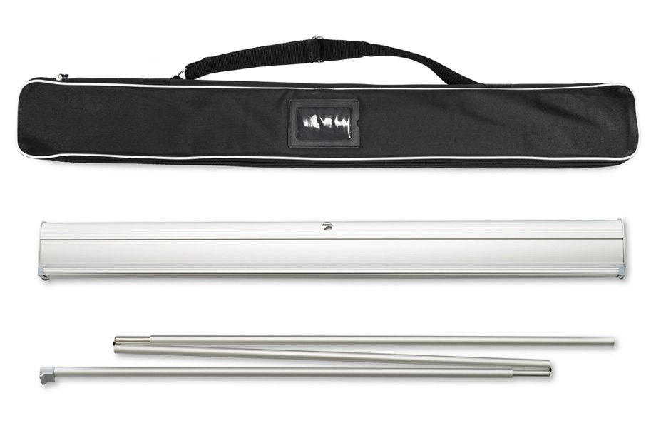 Basic roller banners, mechanism and print, silver