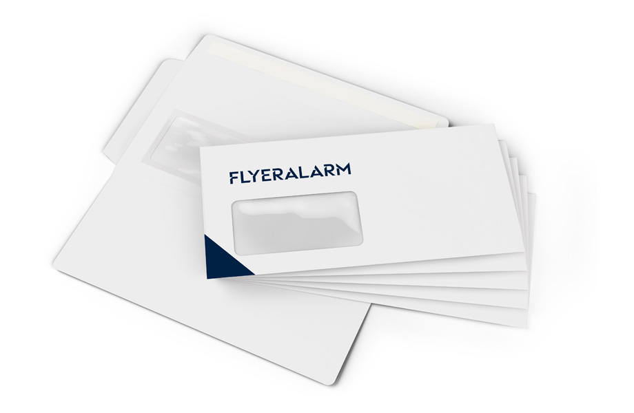 Envelopes with window on the left, white full-surface print