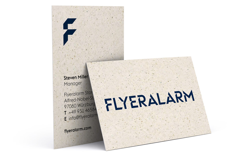 Environmentally friendly business cards, grass paper