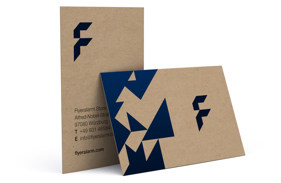 Environmentally friendly business cards, kraft paper