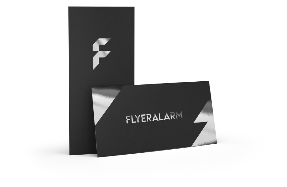 Flyers with finish, silver hot foil