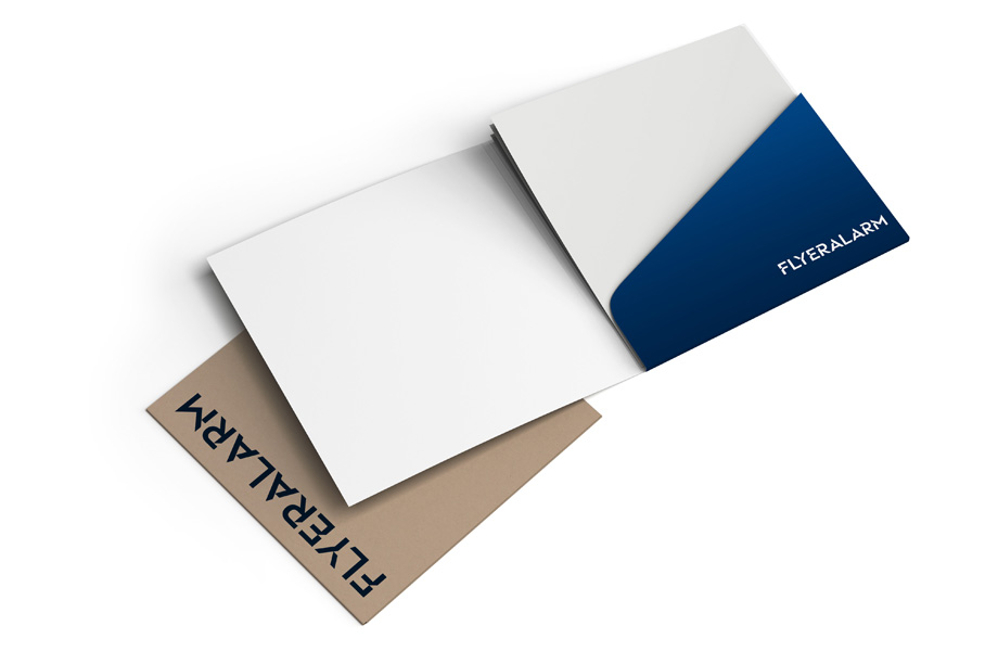 Folders with glued pocket, square