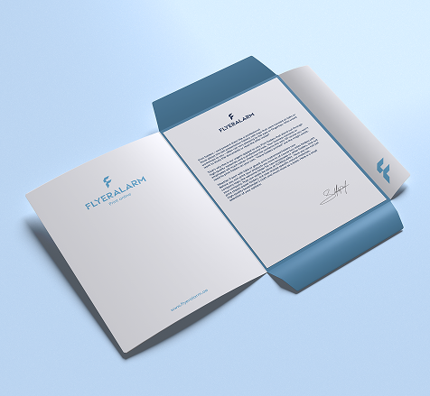 Presentation folder - two interlocking flaps, portrait