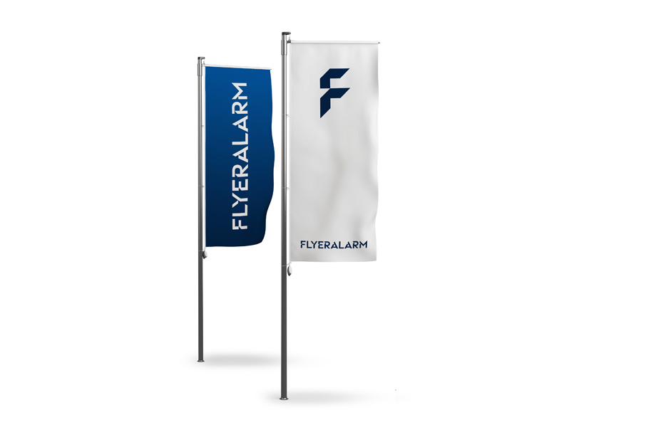 Hoisting flags for poles with banner arm