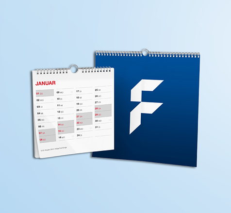 Wall calendars with spiral binding