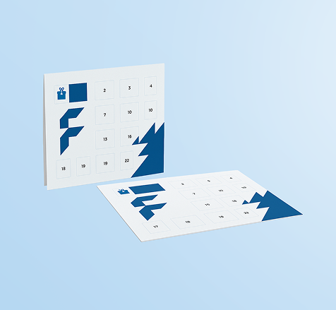 Advent calendars - greetings cards, 2-sided