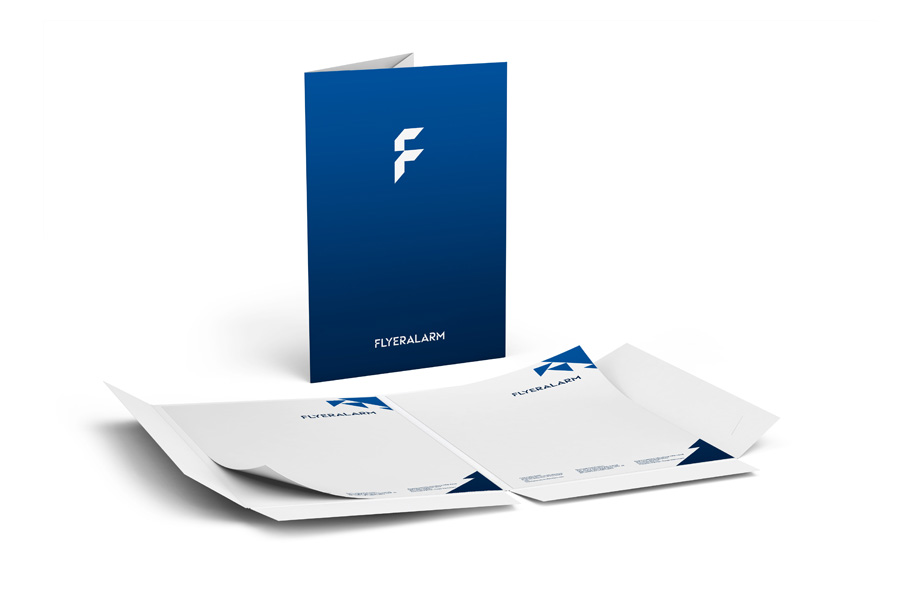 Presentation folder - two interlocking flaps, portrait