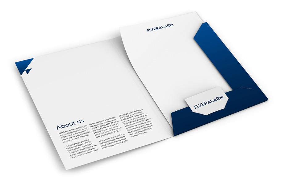 Presentation folder - two interlocking flaps, portrait