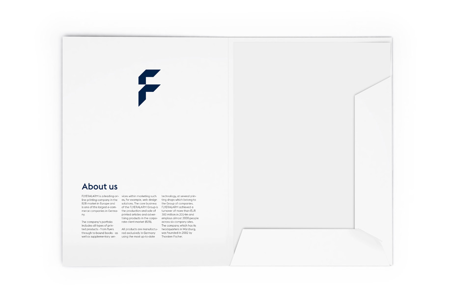 Presentation folder - two interlocking flaps, portrait