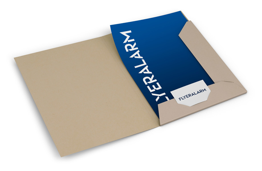 Presentation folder - two interlocking flaps, portrait, recycled paper