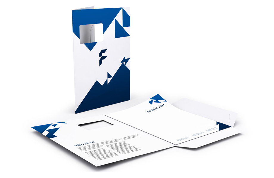 Presentation folder - two interlocking flaps, portrait, with windows