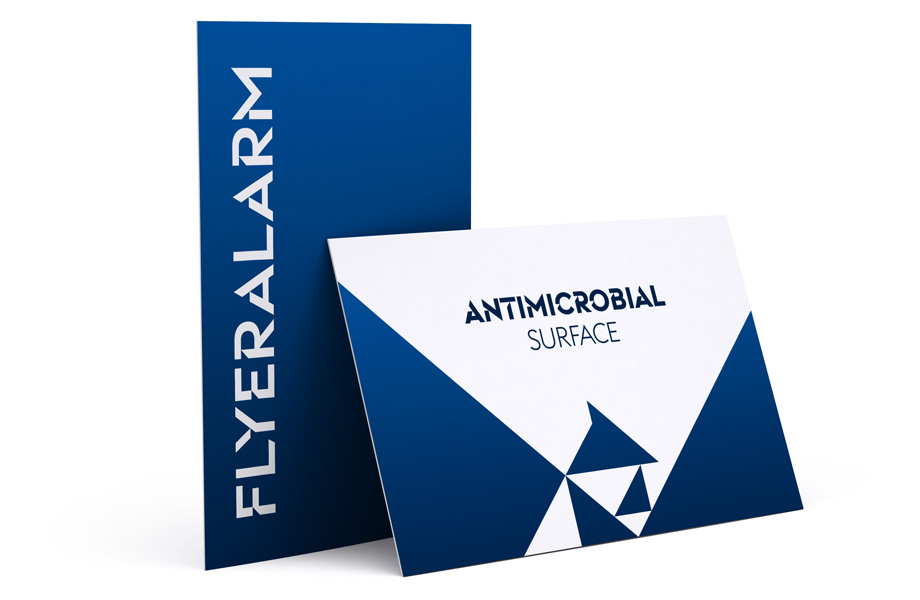 Standard business cards, anti-microbial dispersion varnish
