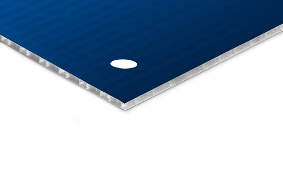 Detail - drilled holes in all four corners 