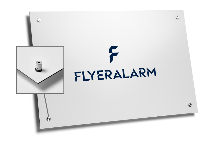 Example of a panel with stainless steel spacers