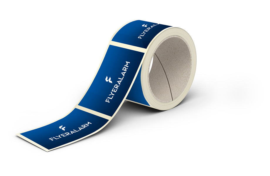 Labels on a roll with additional colour white